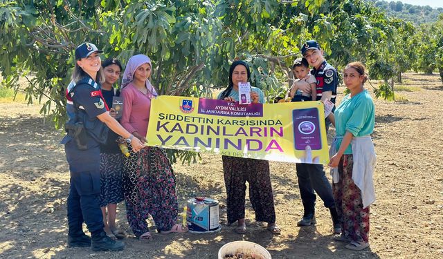 Jandarmadan incir hasadında kadınlara KADES tanıtımı