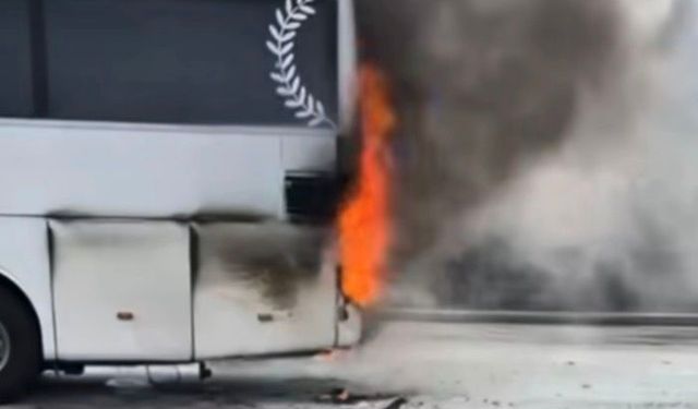Gaziantep'te yolcu otobüsünde korkutan yangın!