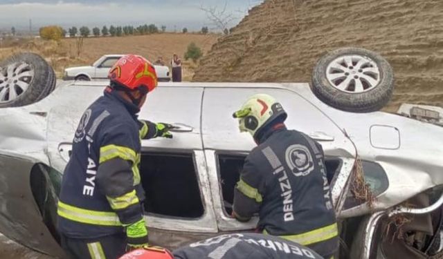 Denizli'de sağanak yağış kazayı beraberinde getirdi