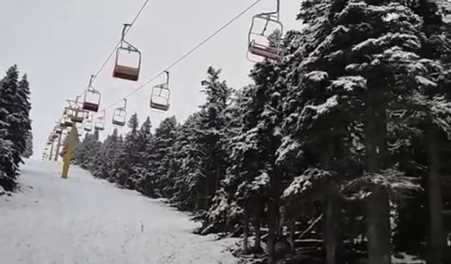 Uludağ'da kar yağışı etkili oldu