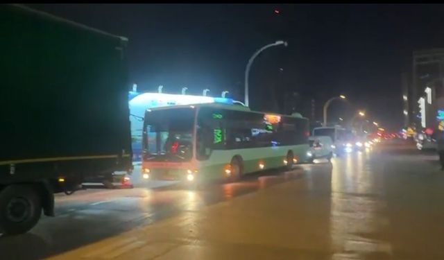 Bursa’da halk otobüsçülerinden kornalı eylem