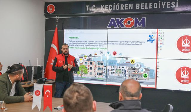 Keçiören’de belediye personeline yangın eğitimi