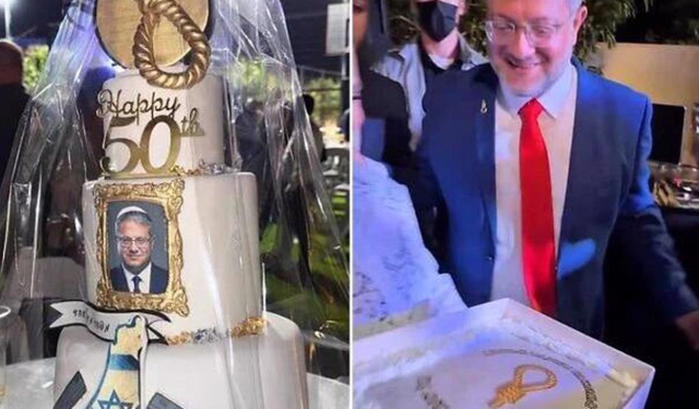 İsrailli bakanın idam temalı yaş günü pastasına tepki