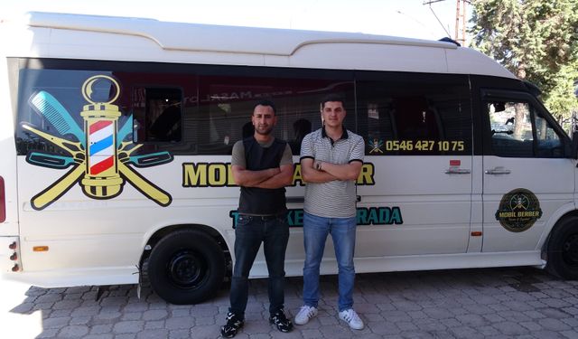 Uzman çavuşluğu bıraktı, mobil berber oldu