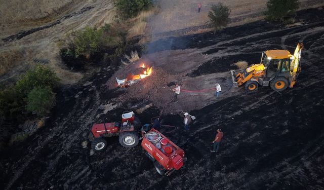Ankara'nın Güdül ilçesinde araç yangını korkuttu