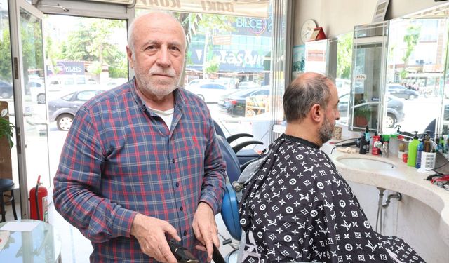 Keçiören'de 61 yıllık berberlik mesleğine adanmış ömür