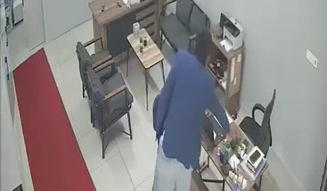 Tamirhaneye girip telefonu çaldı, güvenlik kamerasına yakalandı