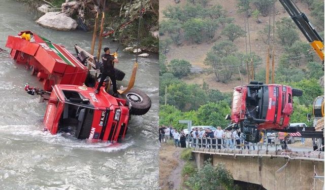 Orman yangınına giderken kaza yapan arazöz çıkarıldı