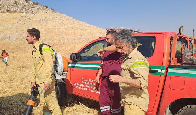 Diyarbakır Silvan'da 400 dönümlük alan yangında küle döndü