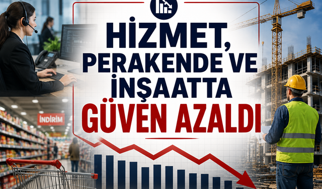 Hizmet, perakende ve inşaatta güven azaldı