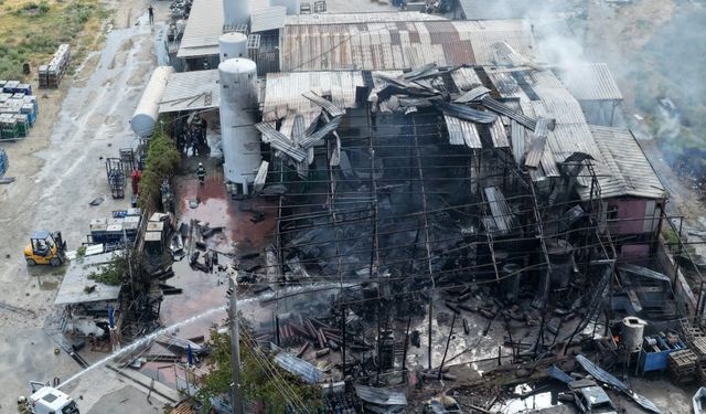 Manisa’daki patlama sonrası yıkım havadan görüntülendi