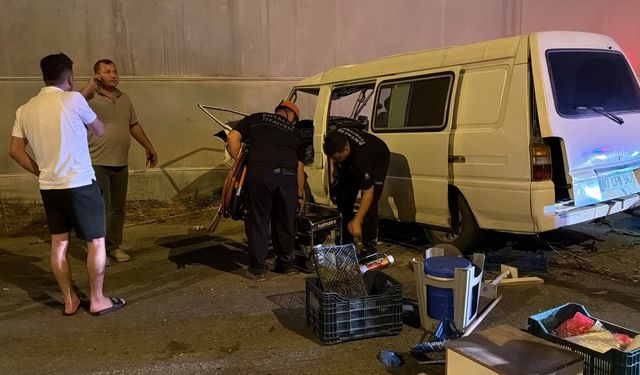 Kontrolden çıkan panelvan seraya çarptı: 1 yaralı
