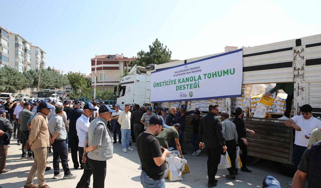 Ankara’da 583 çiftçiye kanola tohumu desteği