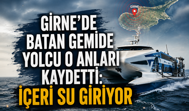 Girne'de batan gemide yolcu o anları kaydetti: İçeri su giriyor