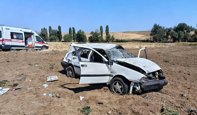 Kırıkkale'de feci kaza: Takla atan otomobil hurdaya döndü