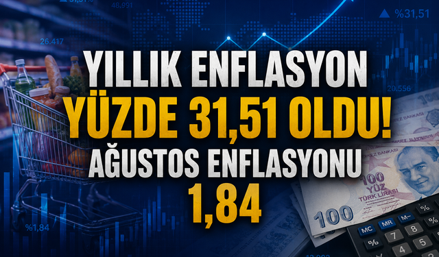 Yıllık enflasyon yüzde 31,51 oldu! Ağustos enflasyonu 1,84