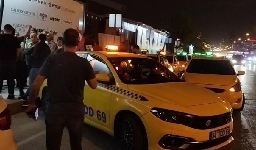 İstanbul’da taksiciler eylem yaptı!