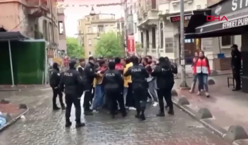 Taksim’e çıkmak isteyen gruba polis müdahalesi