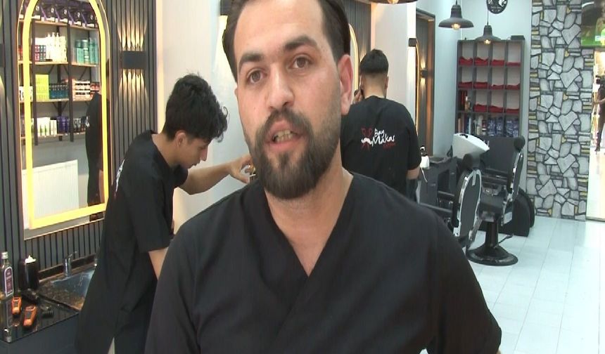 Depremzede yakınlarına ücretsiz tıraş
