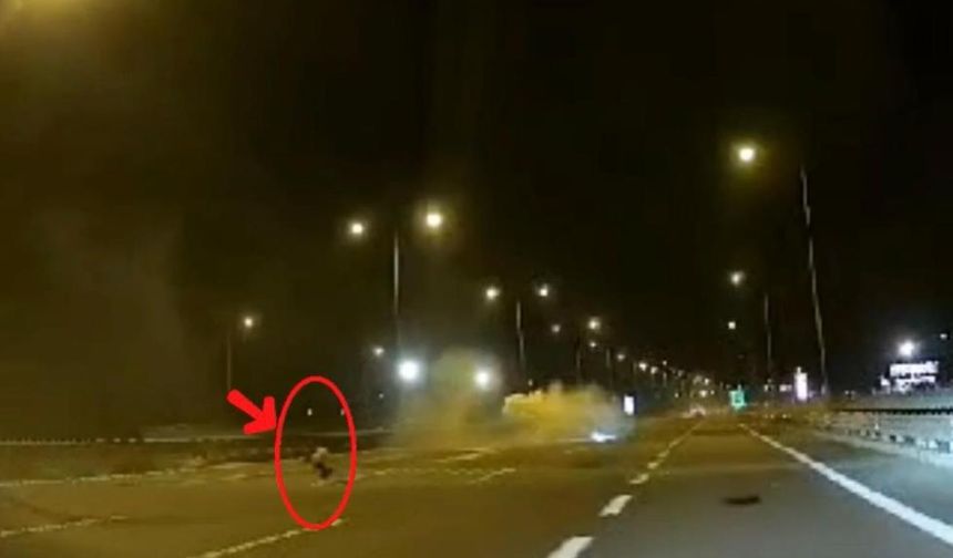 Feci kazada taklalar atan otomobilden yola savruldu!