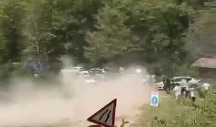 Ralli yarışında korku dolu anlar!