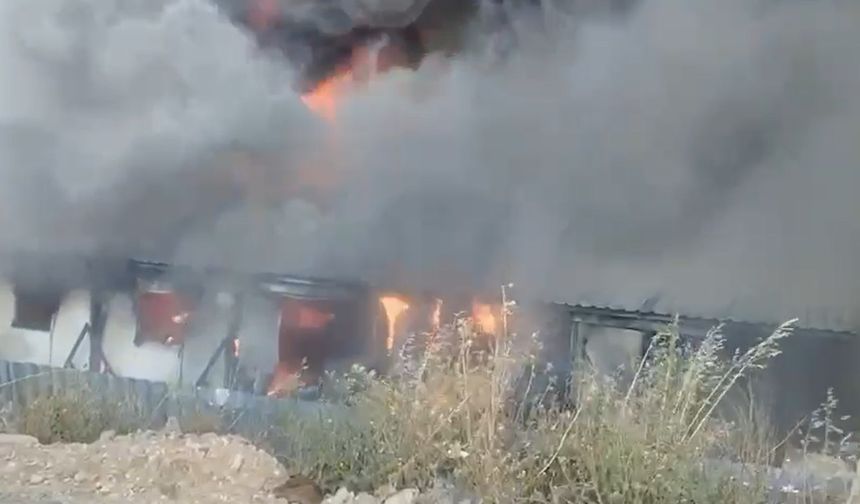 Bodrum’da şantiye konteynerlerinde yangın!