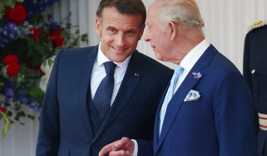Macron, İngiltere ziyaretinde kraliyet töreniyle karşılandı