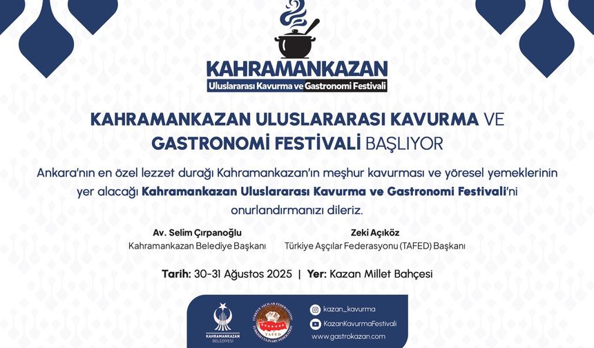 Kahramankazan’da ilk uluslararası kavurma festivali başlıyor