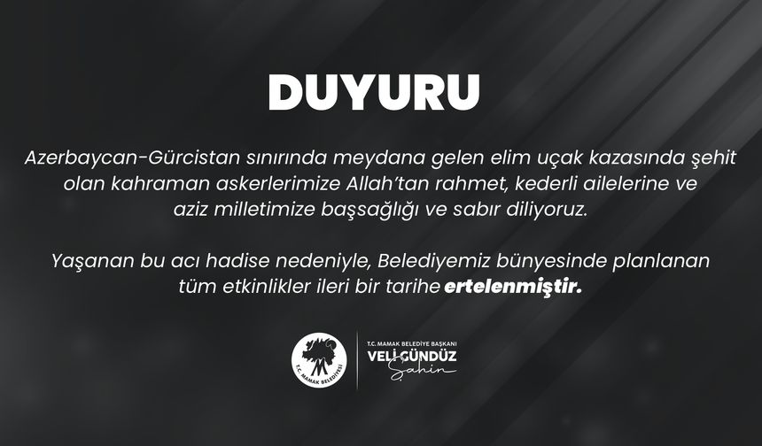 Başkan Şahin: Aziz şehitlerimize Allah’tan rahmet