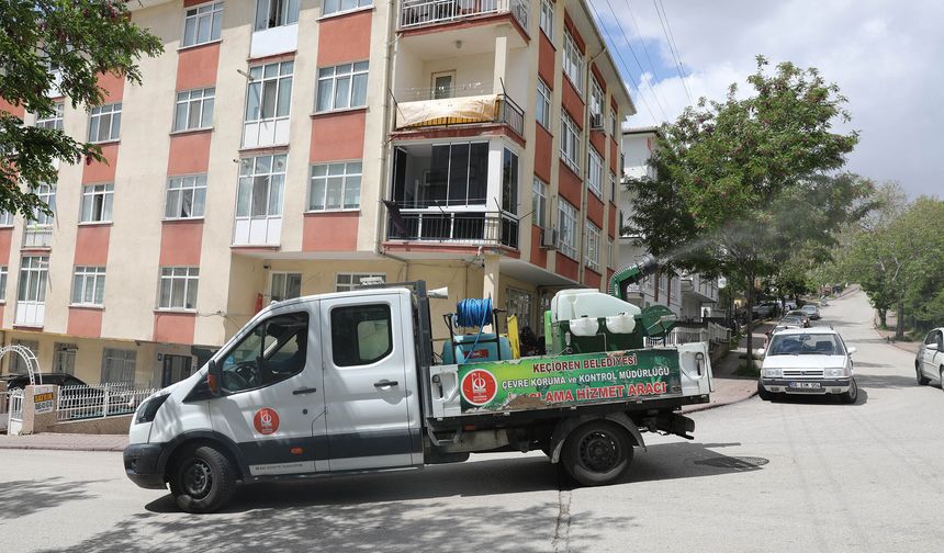 Keçiören’de haşerelere karşı ilaçlama çalışması