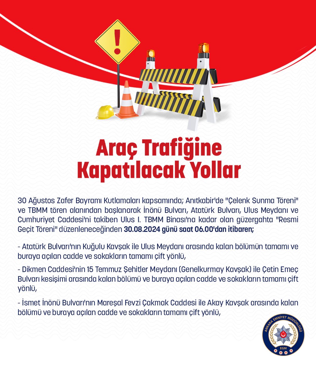 Araç 1Trafiğine Kapatılacak Yollar 1