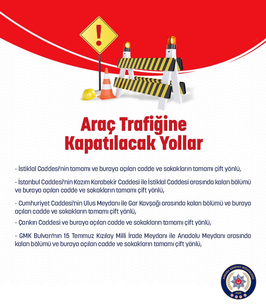 Araç 2 Trafiğine Kapatılacak Yollar 2