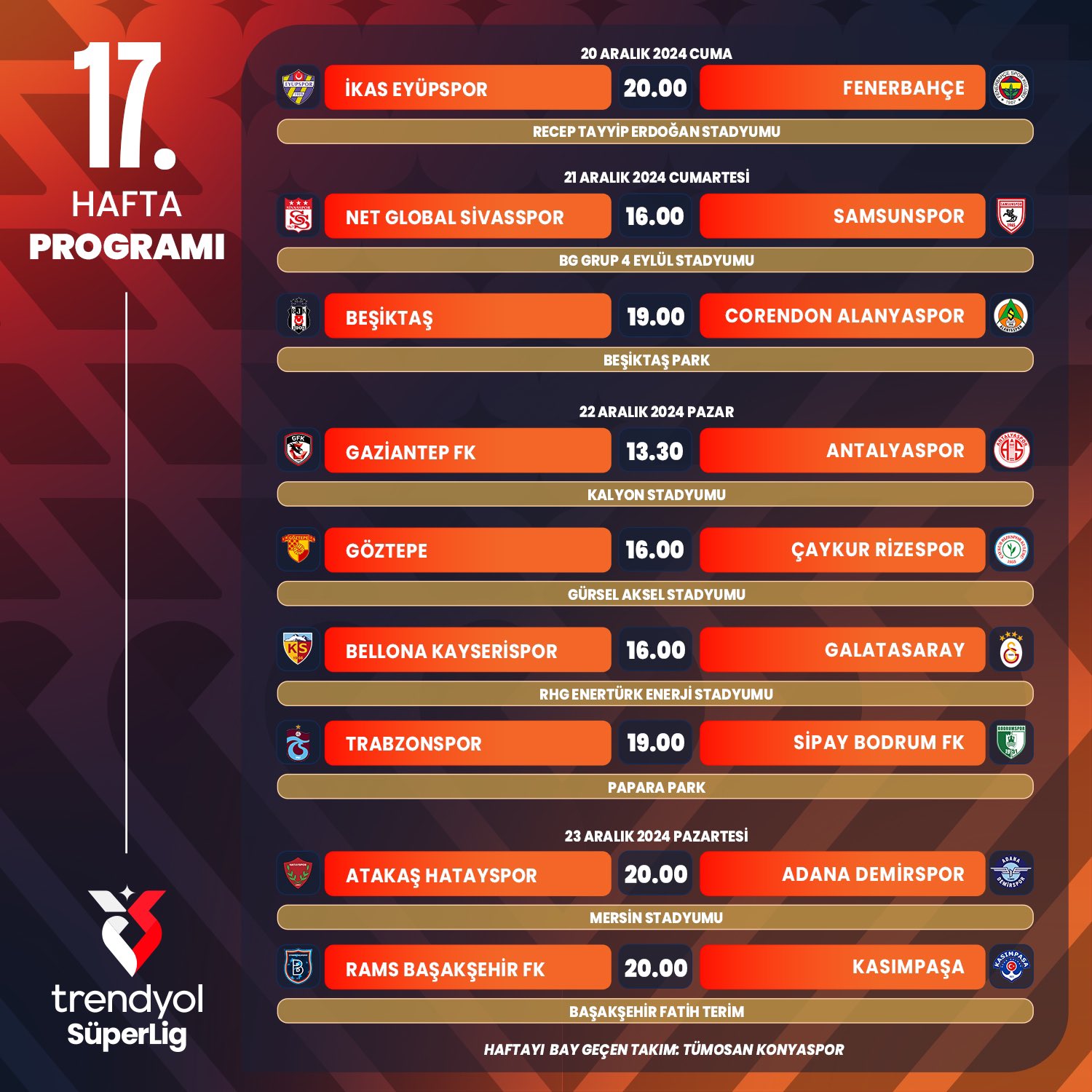 Trendyol Süper Lig 17. Hafta