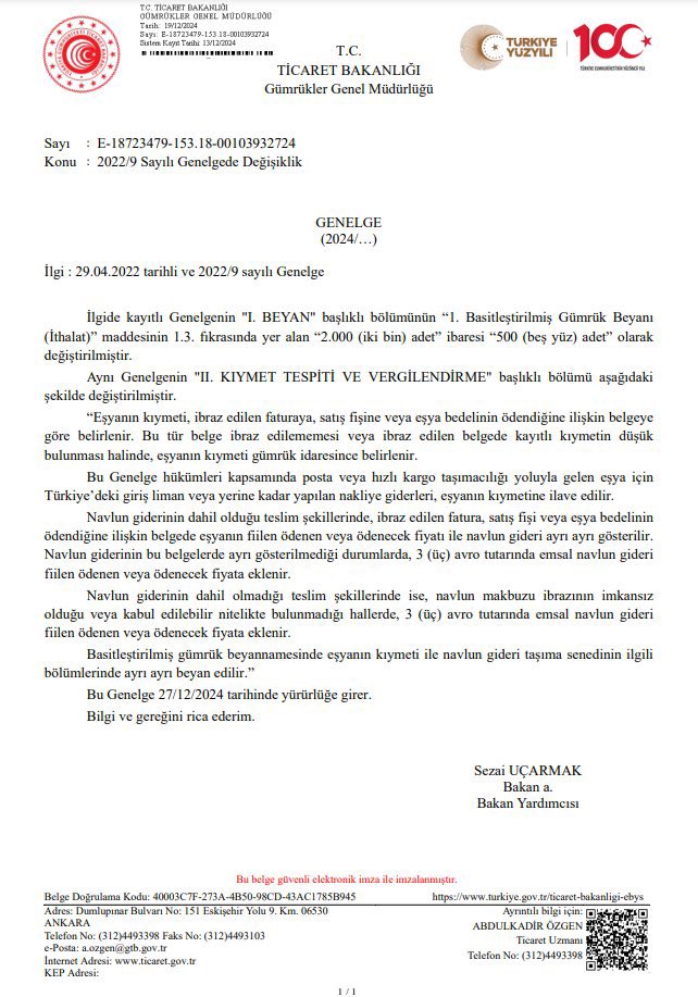 Yurt Dışından Alışverişte Gümrüksüz Limit 27 Euro Oldu (1)