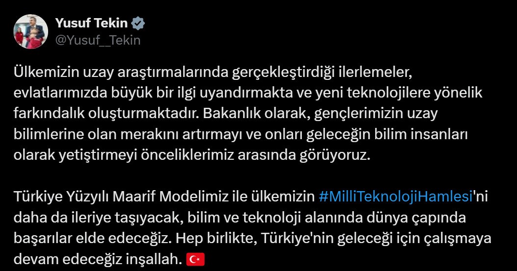 Bakan Tekin Açıklama