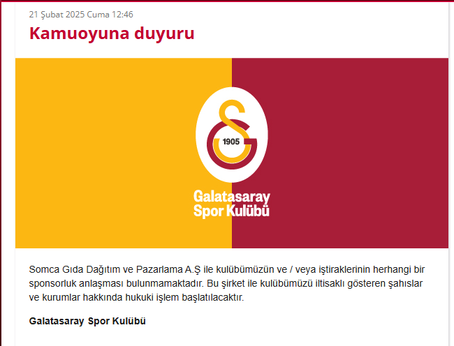 Galasaray Duyuru