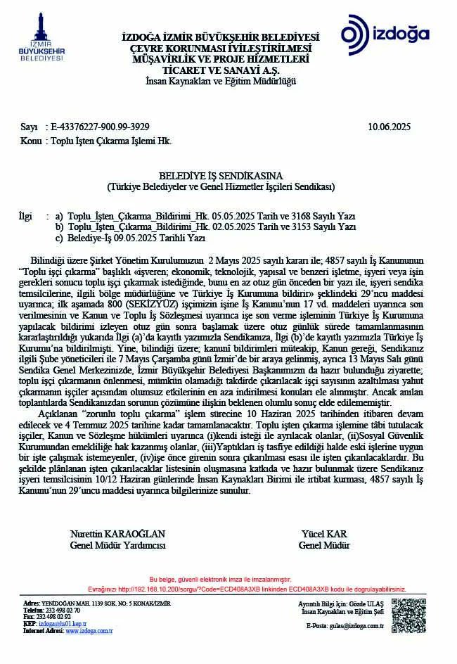 Izmir Işten Çıkarma