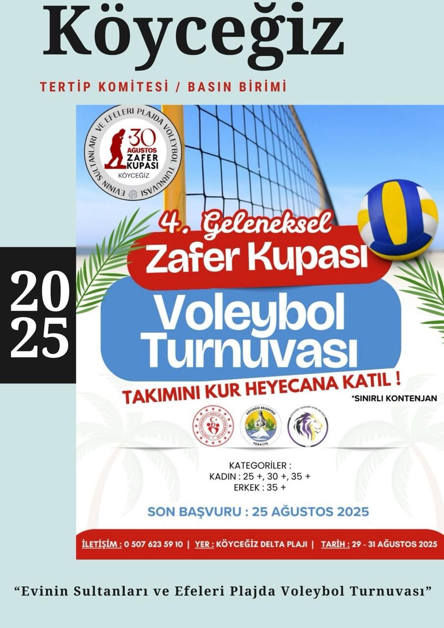 Köyceğiz'de plajda voleybol turnuvası