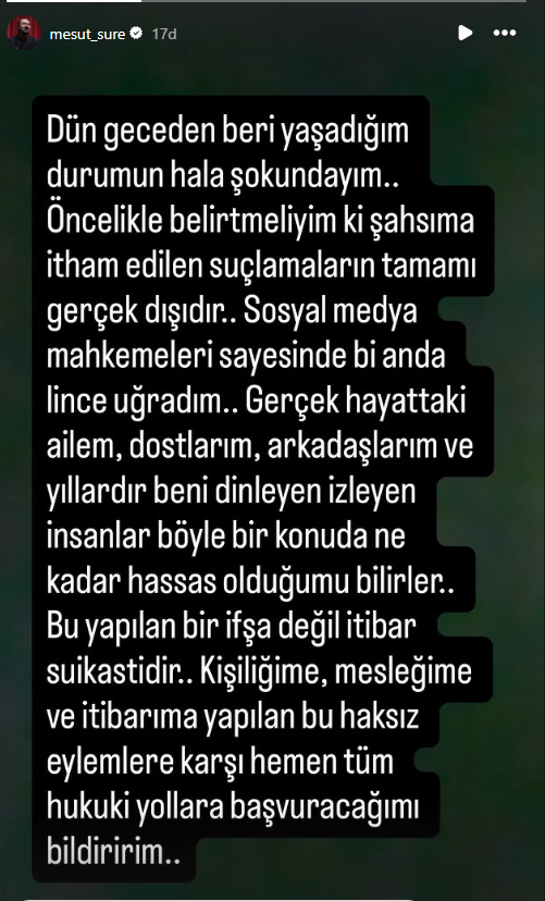 Mesut Süre Açıklama