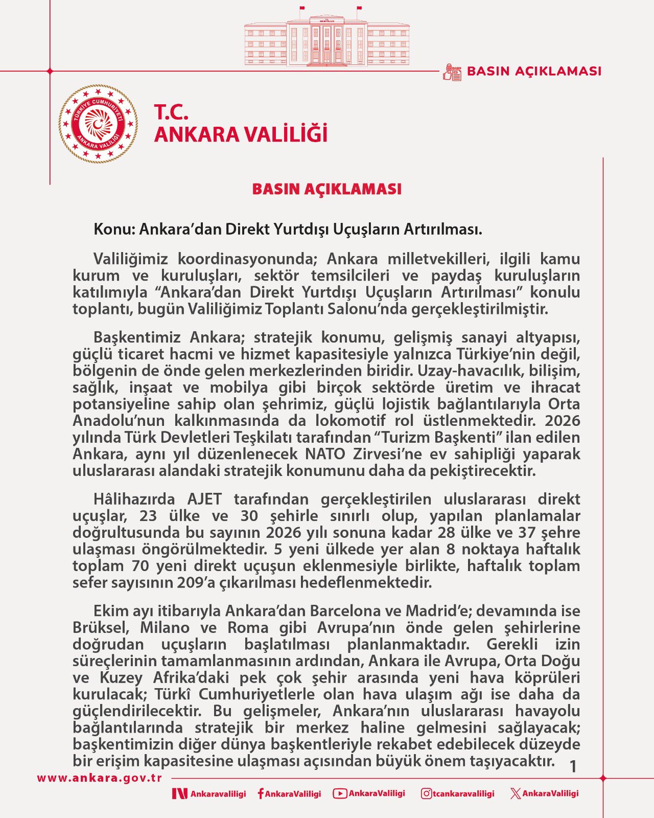 Ankara’dan Direkt Yurtdışı Uçuşlar Artıyor 1