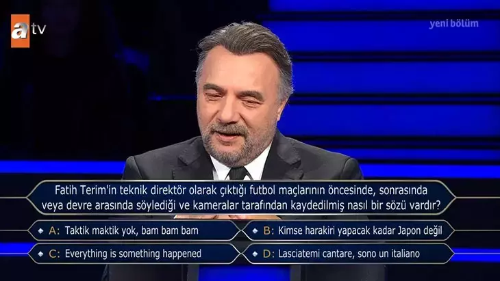Kim Milyoner Olmak İster'de Fatih Terim Sorusu Gündem Oldu!