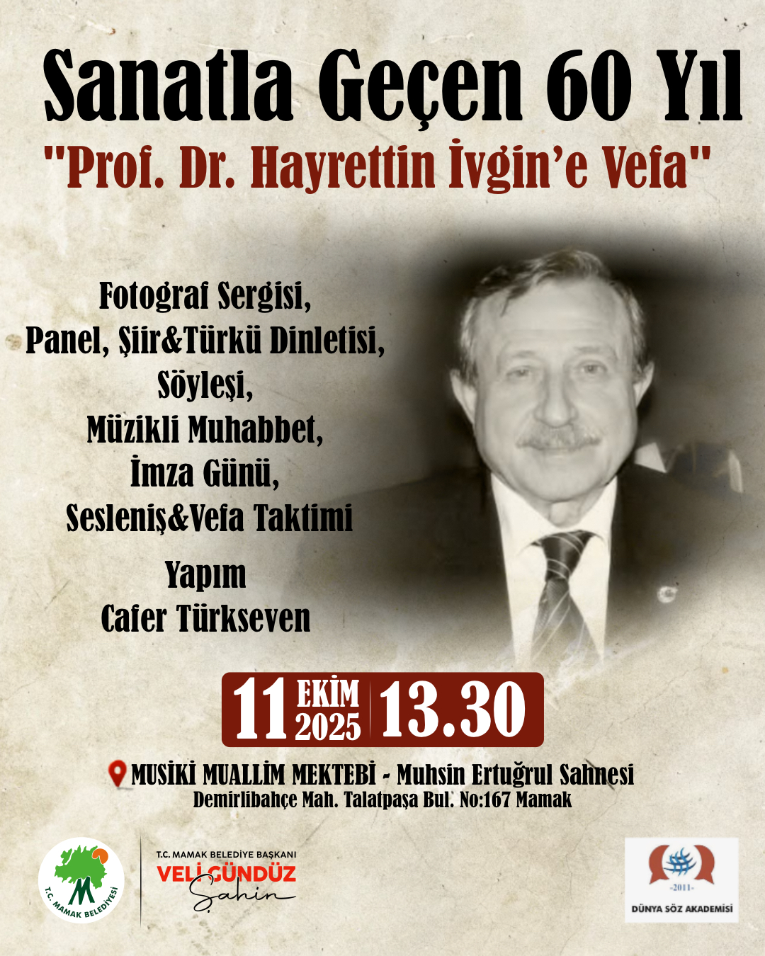 Prof. Dr. Hayrettin İvgin’e Vefa Programı Mamak’ta