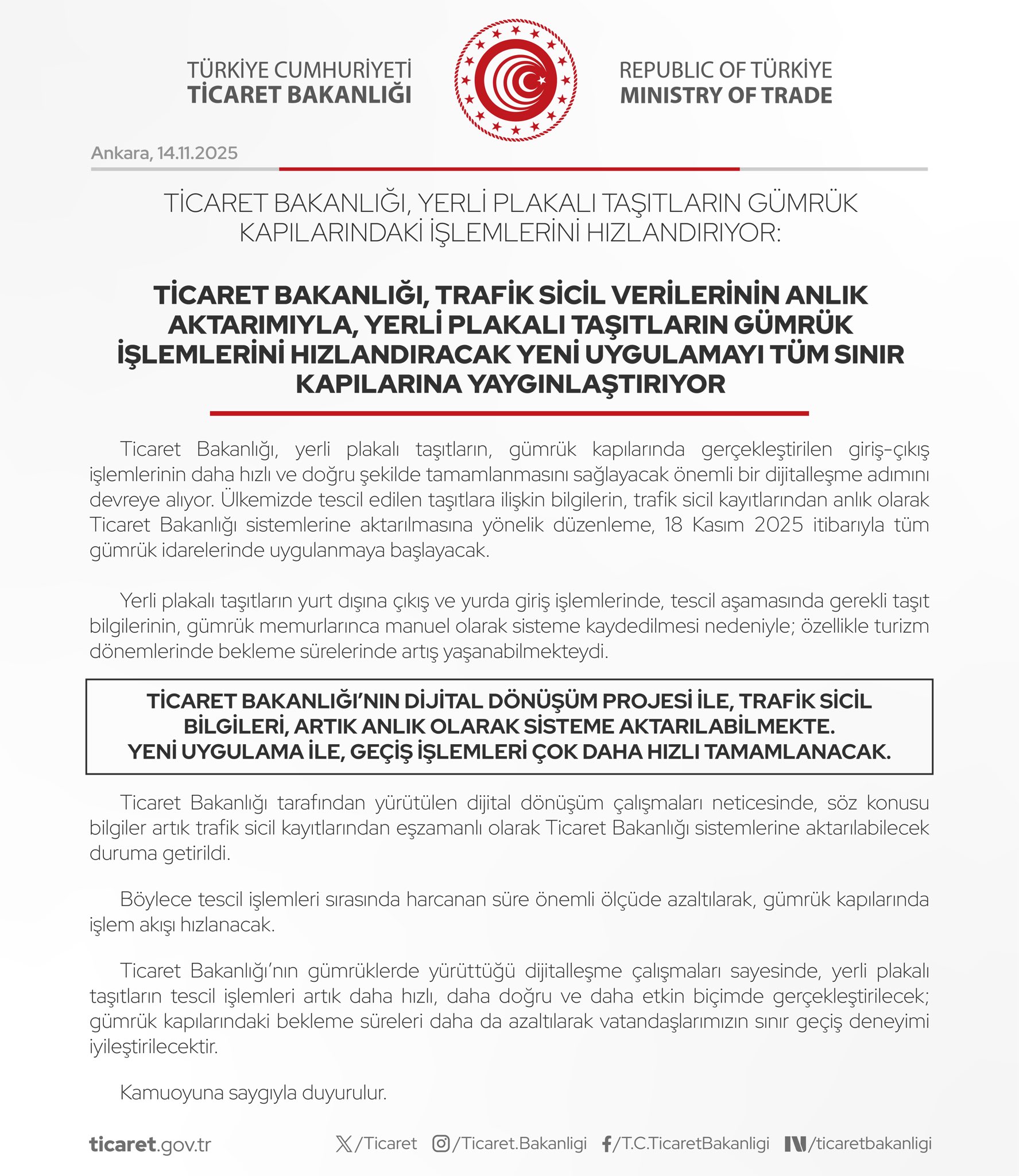 Ticaret Bakanlığı Araç