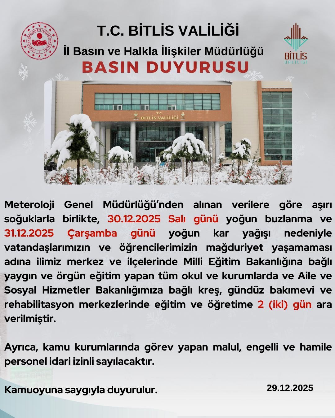 Aralık’ta Eğitime Ara Verildi (2)