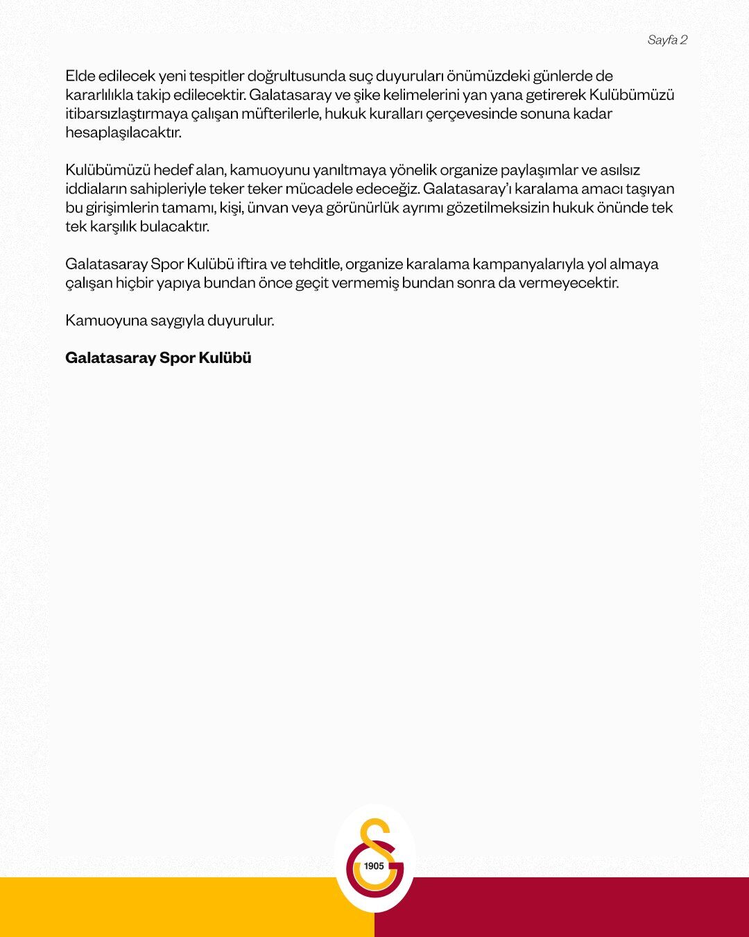 Galatasaray Suç Duyurusu 2