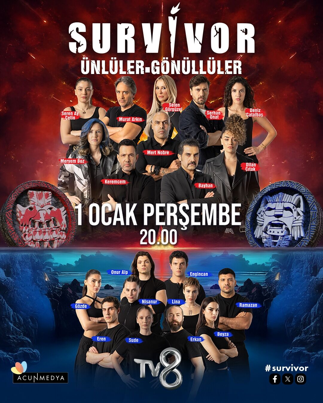 Survivor 2026 Gönüllüler Ünlüler