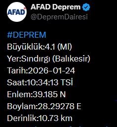 Balıkesir deprem