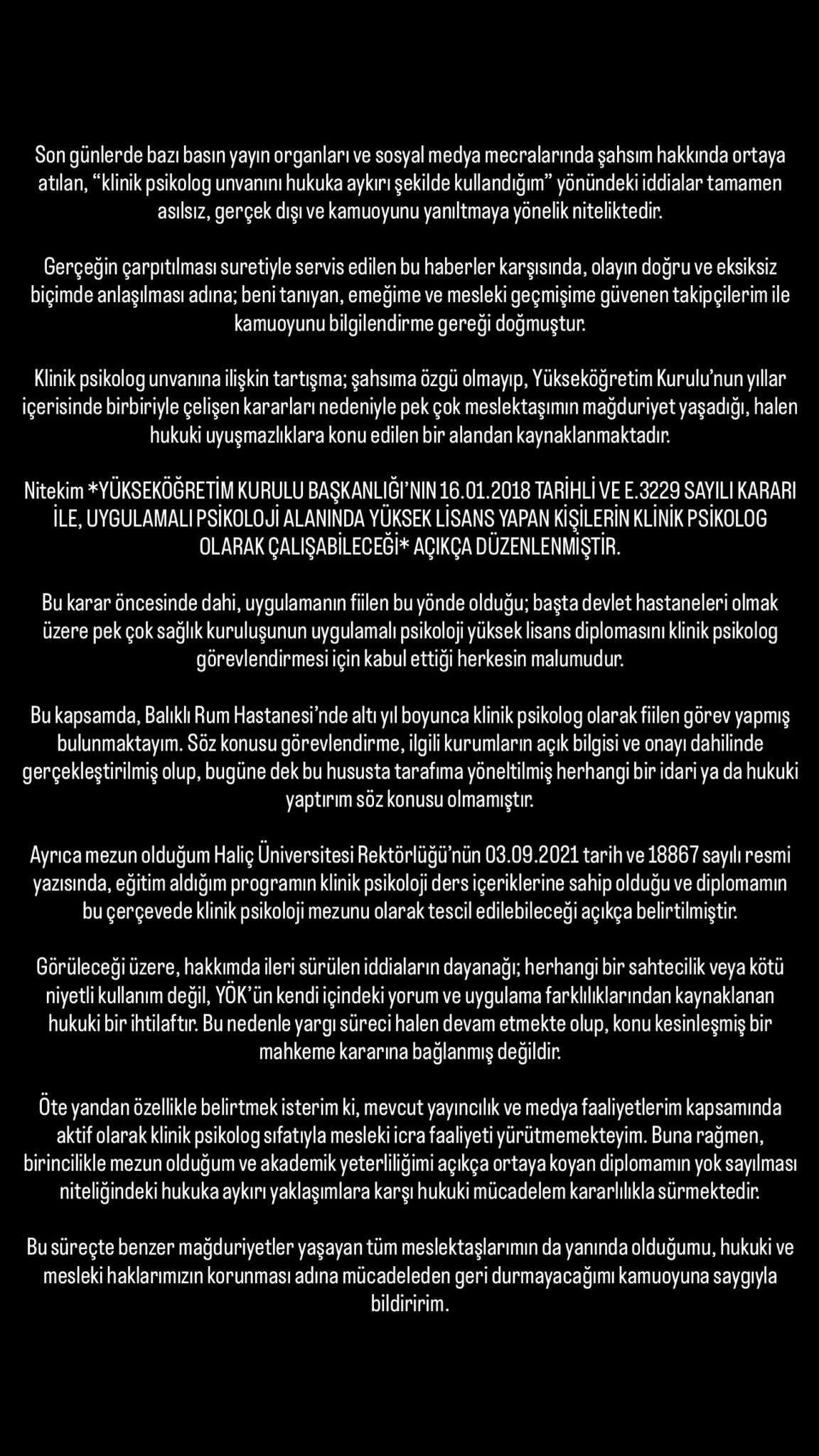 Esra Ezmeci Açıklama