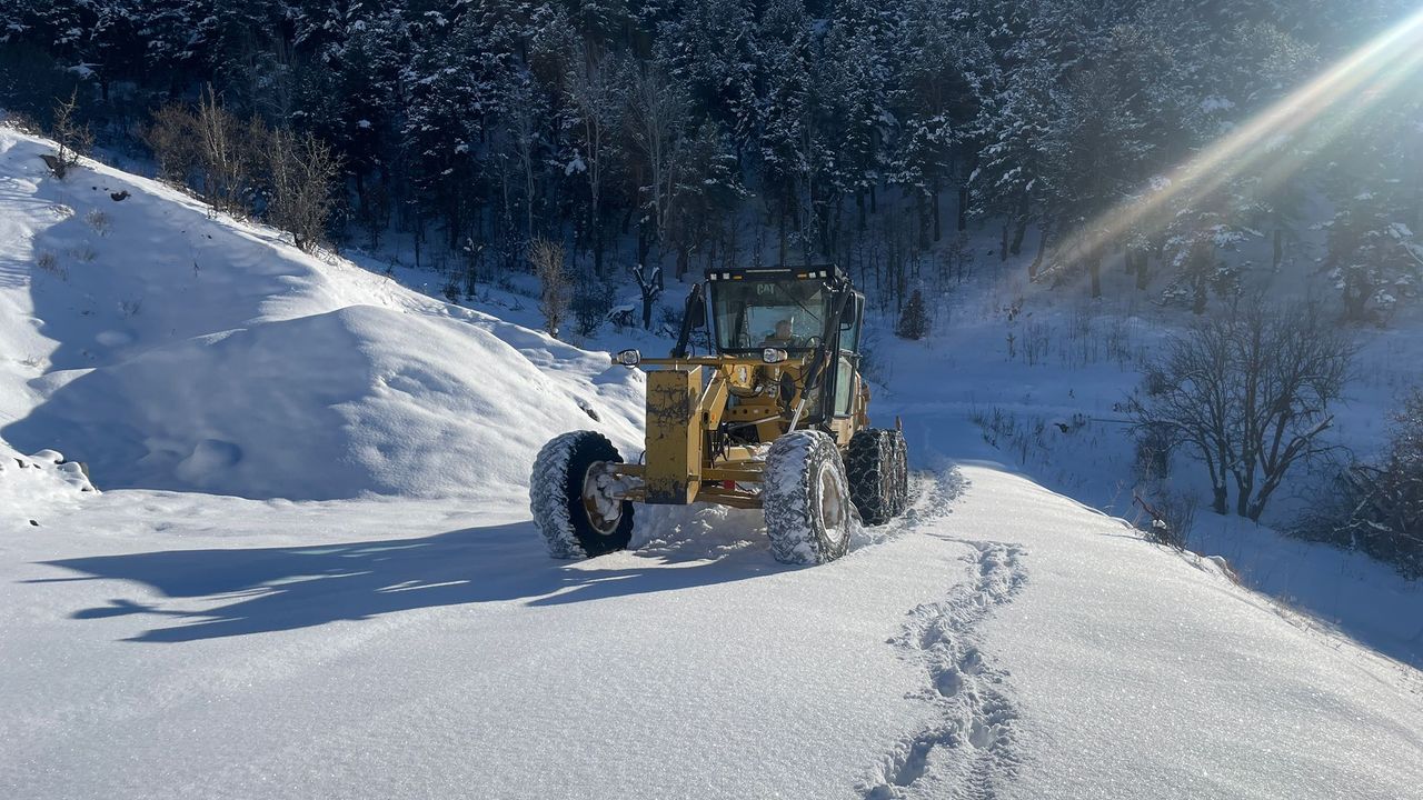 Giresun Şebinkarahisar Yolunda Kar Alarmı (1)
