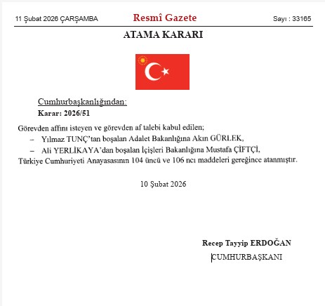 Içişleri Bakanı Ve Adalet Bakanı Değişti